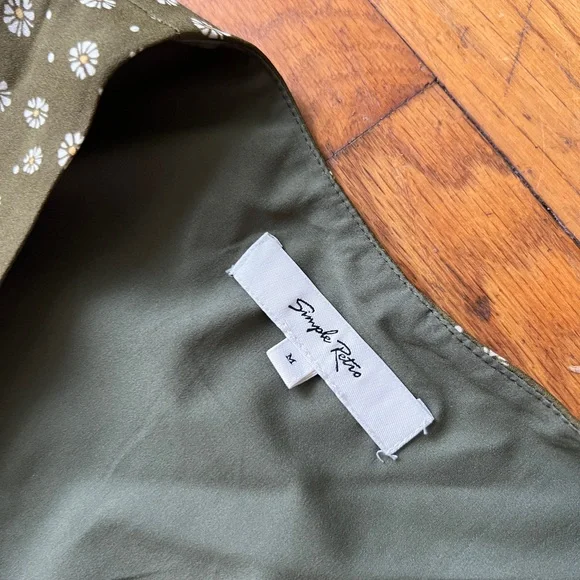 Olive Polka Dot Midi Dress - Picture 3 of 6